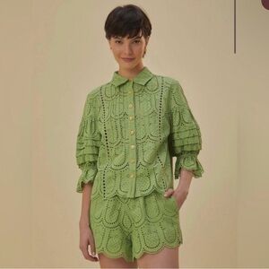 FARM Rio Green Pineapple Eyelet